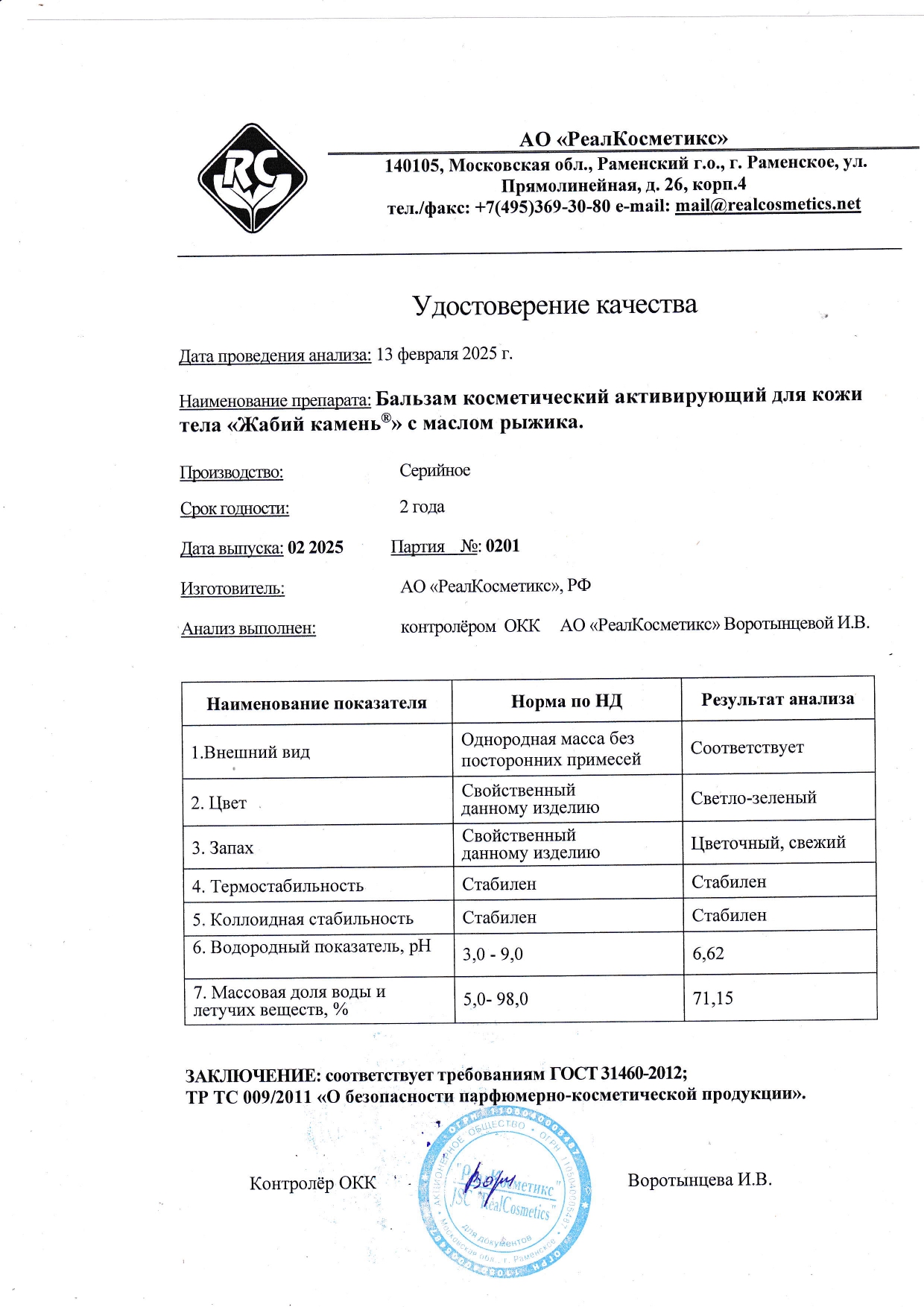 Паспорт №0220250201